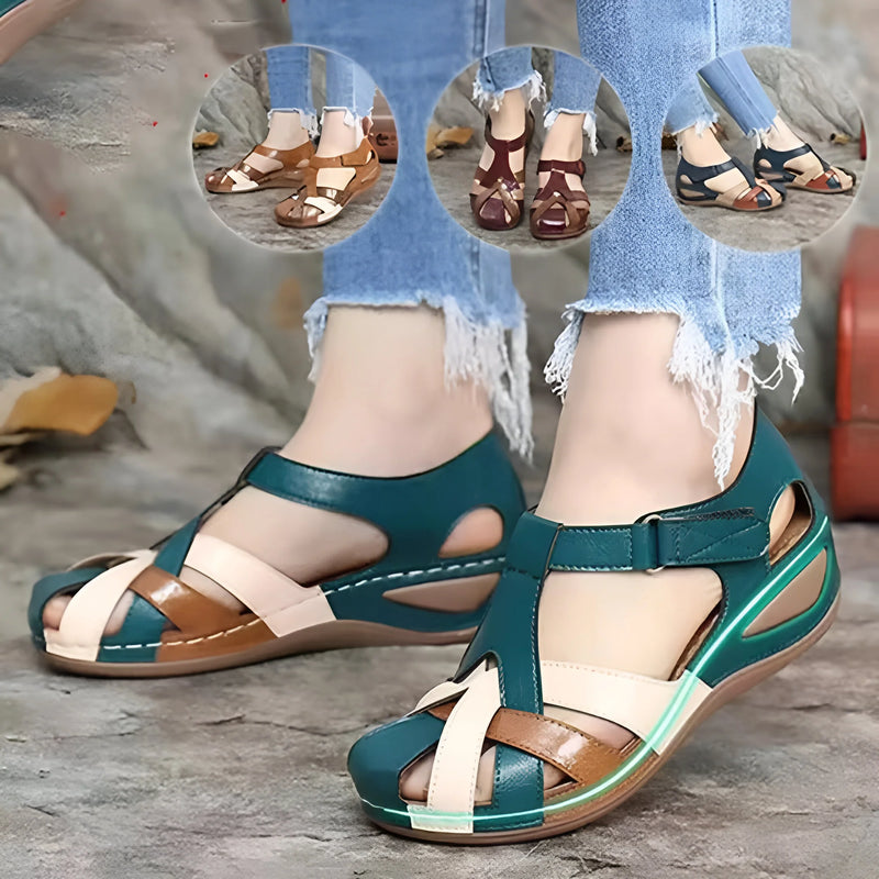 Damen Rundzehen Wedge-Sandalen