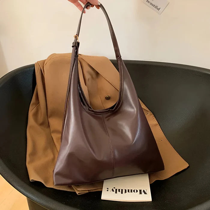 Vintage Schultertasche aus weichem Leder für Damen