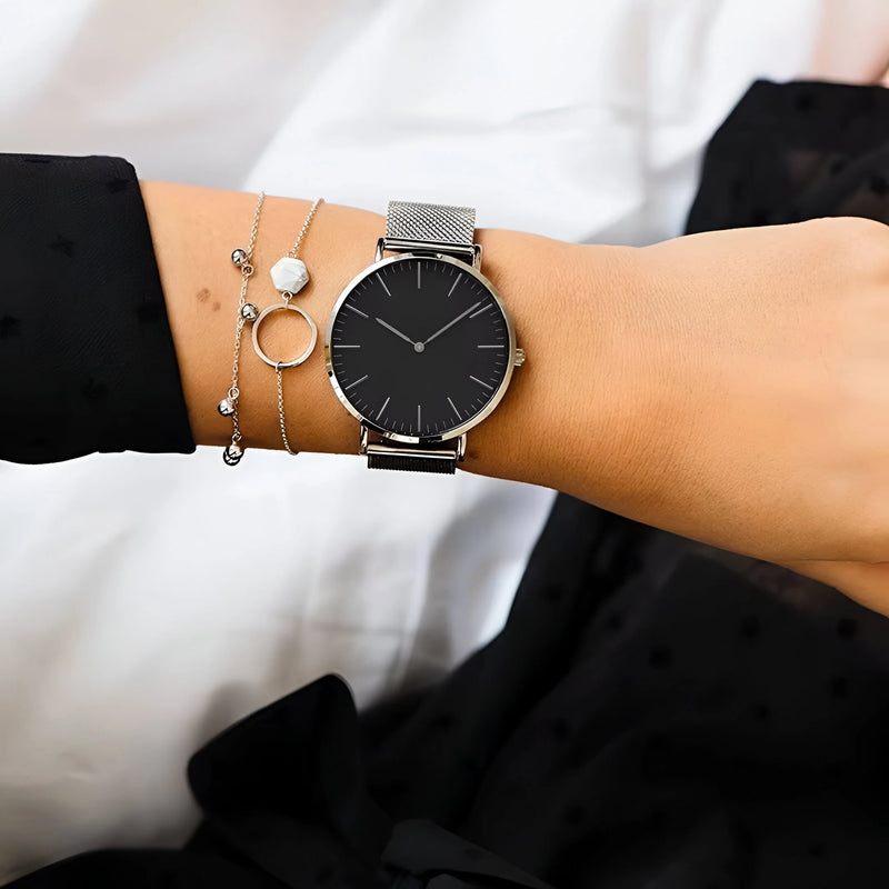 Damen Stylische Mesh Armband Uhr