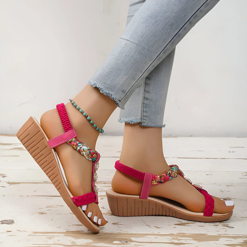 Strass Elastischer Riemen Sommer-Sandalen