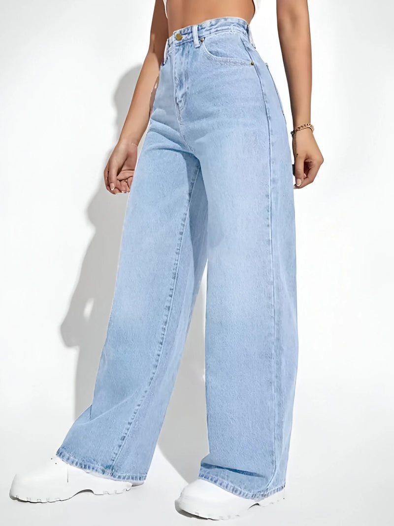 Damen Mid-Waist Straight-Leg Jeans