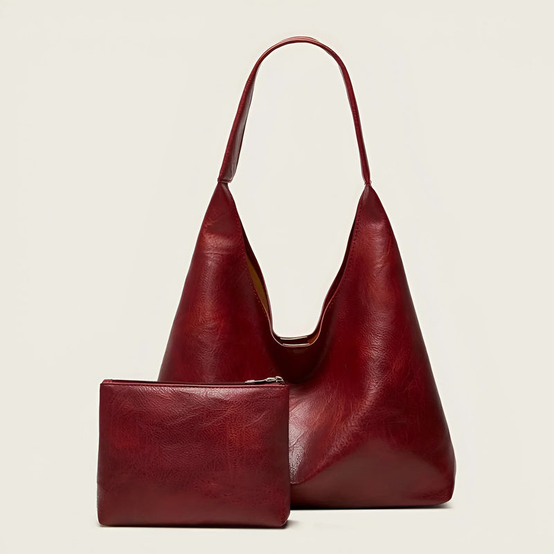 Damen Klassische Leder-Schulter-Tote-Bag