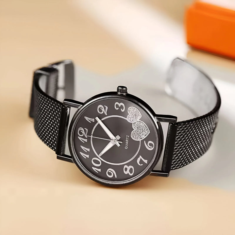 Damen Minimalistische Mesh Armband Quarz Uhr