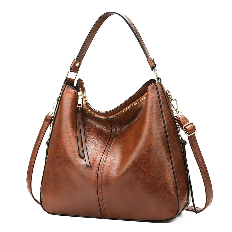 Damen Stilvolle Schultertasche aus Leder