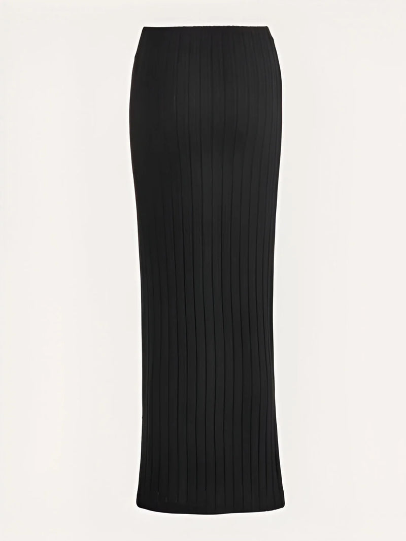 Damen High-Waist Rippstrick Bleistiftrock