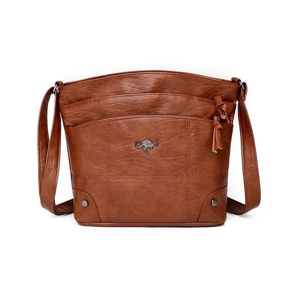 Multifunktionale Lederhandtasche mit großer Kapazität