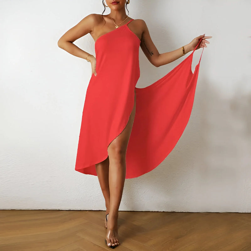 Damen Leichtes Wickel-Strandkleid