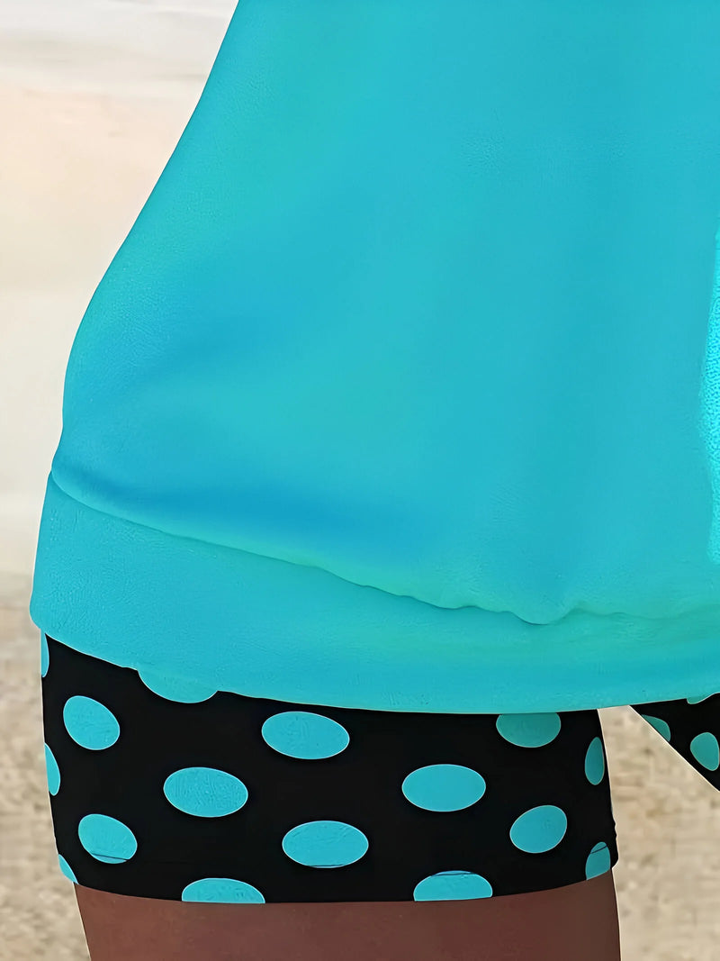 Zweiteiliges Tankini-Set mit Polka-Dots