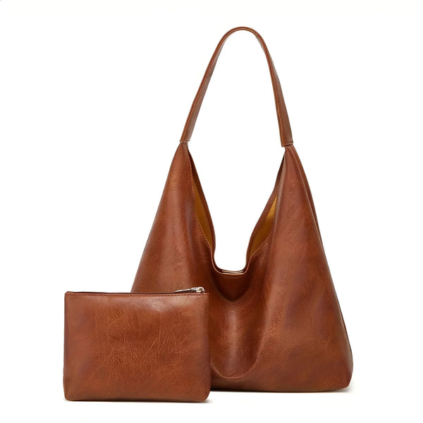 Damen Klassische Leder-Schulter-Tote-Bag