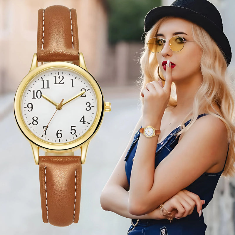 Damen Stylische Klassische Quarz Uhr