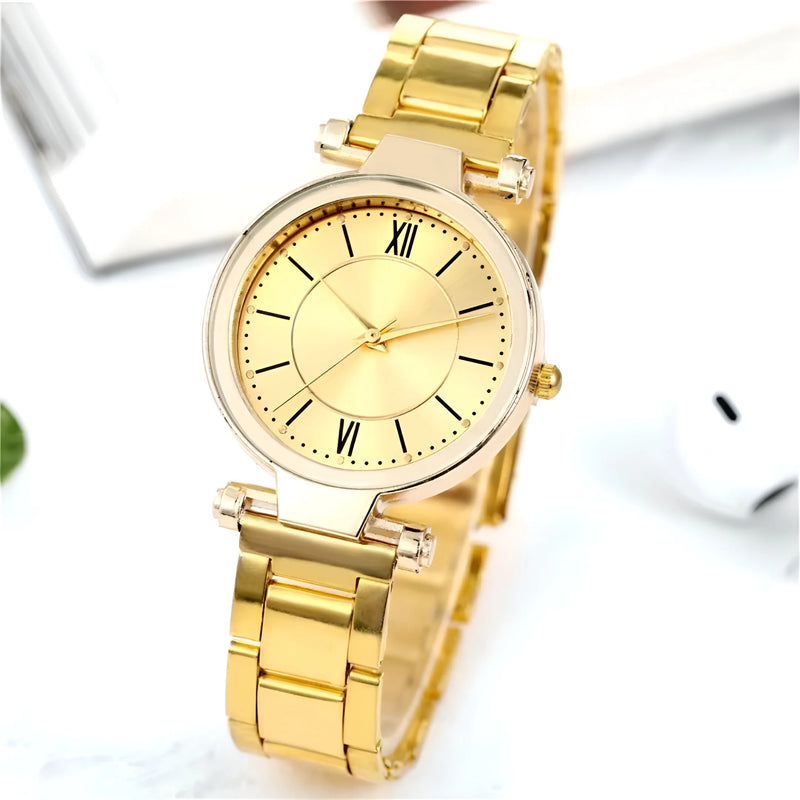 Damen Vielseitige Edelstahl Quarz Uhr
