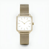 Quadrat Zifferblatt Quarz Mesh Uhr – Minimalistische Edelstahl Uhr