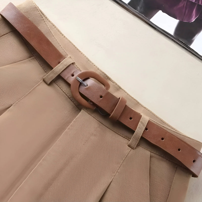 Damen High-Waist Baumwoll-Shorts mit Gürtel