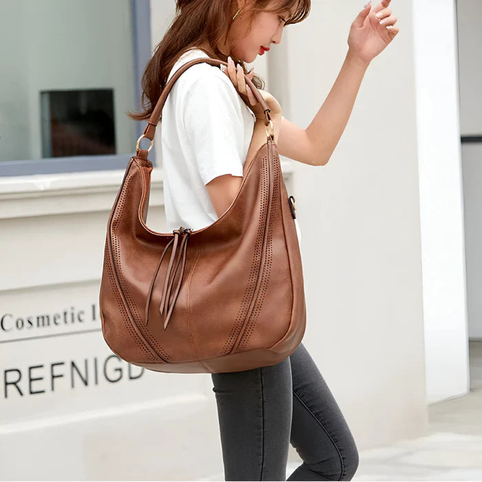 2-teiliges Set: Damen-Shopper & Crossbody-Tasche aus Leder
