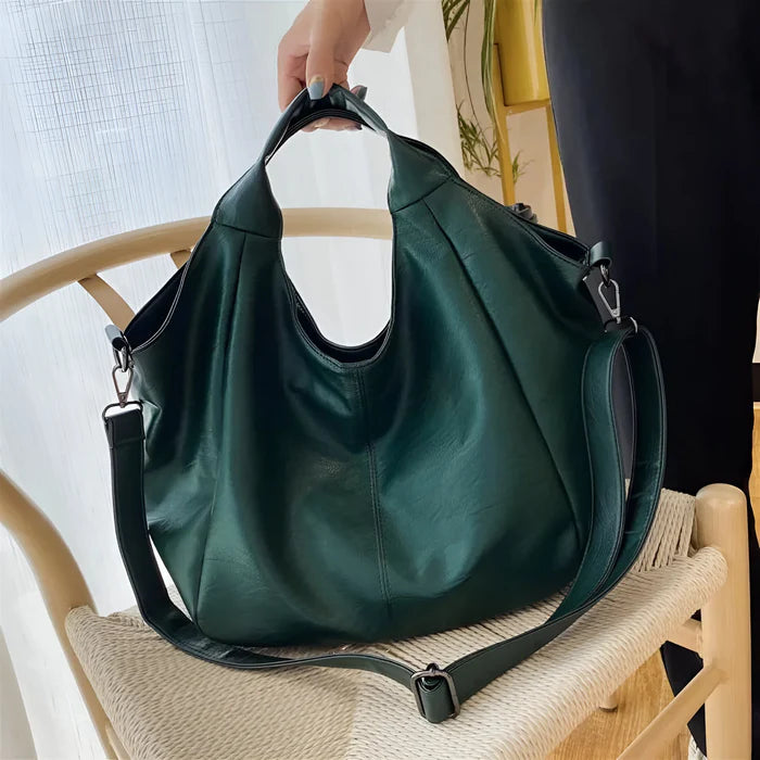 Damen Große Schultertasche aus weichem Leder