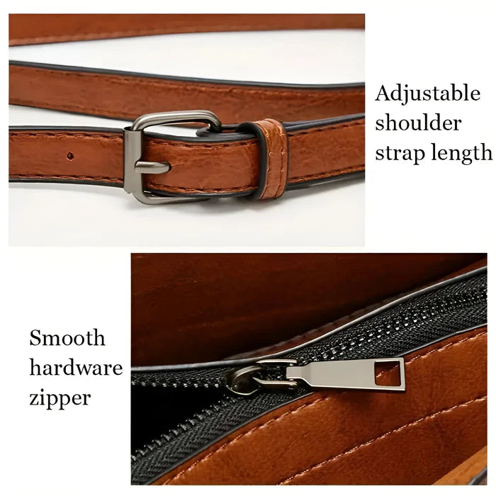 Damen Vintage-Schultertasche aus Leder