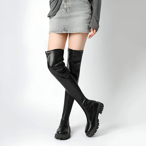 Damen Überknie-Stretch-Stiefel