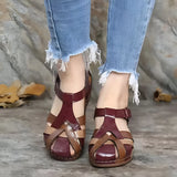 Damen Rundzehen Wedge-Sandalen