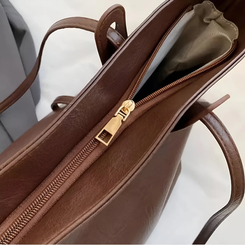 Damen Stilvolle Schulterhandtasche aus Leder
