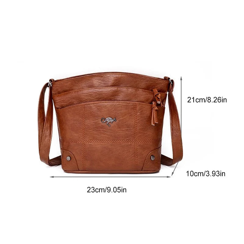 Multifunktionale Lederhandtasche mit großer Kapazität