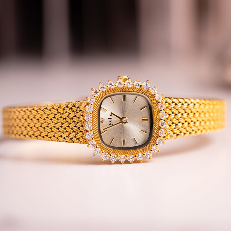 Vintage Damenarmbanduhr mit 24K Vergoldung