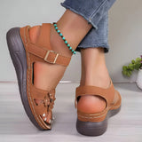 Damen Keil-Sandalen mit Blumenmuster