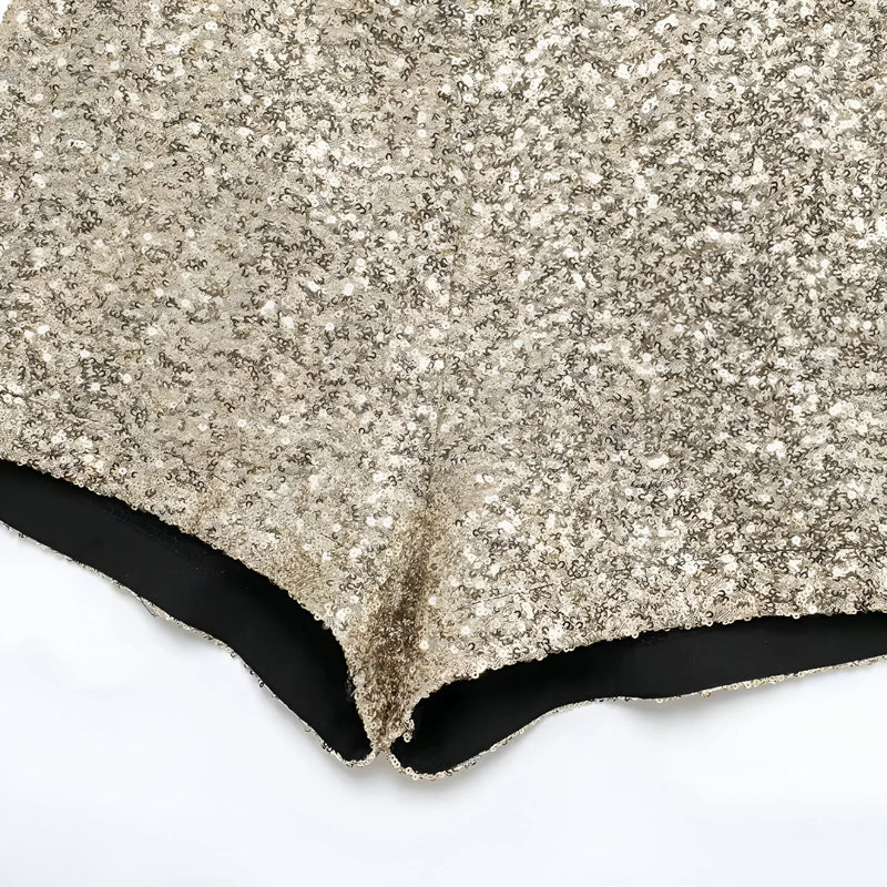 Pailletten-besetzte Mini-Shorts mit A-Linien-Schnitt