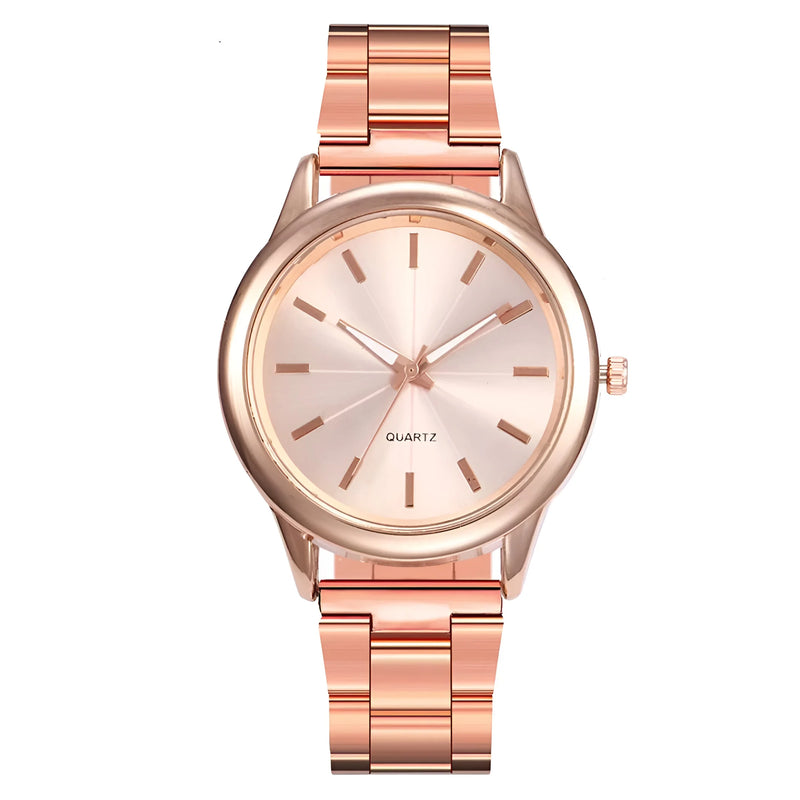 Damen Minimalistische Edelstahl Quarz Uhr