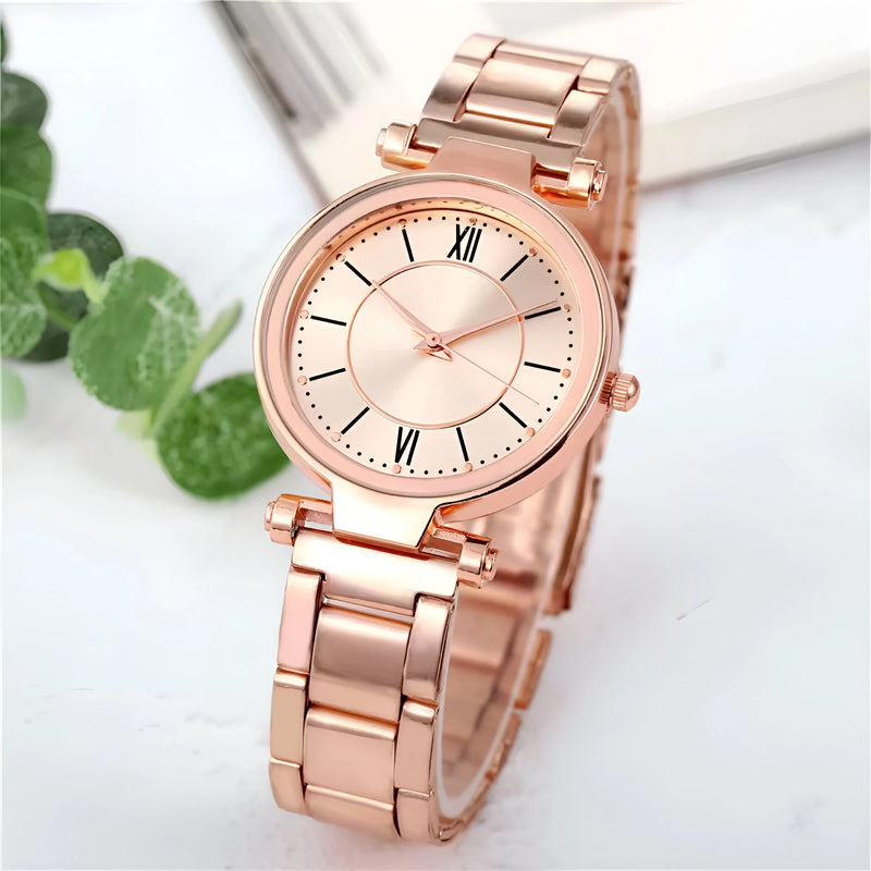 Damen Vielseitige Edelstahl Quarz Uhr