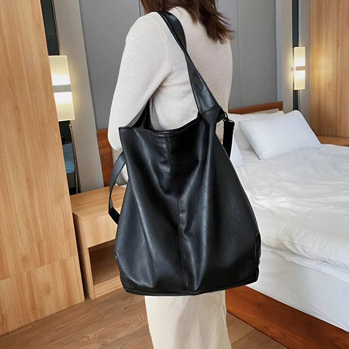 Vintage Schulter-Tote-Handtasche aus weichem PU-Leder