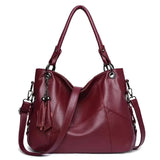 Damen-Crossbody-Designertasche aus Leder mit Quaste