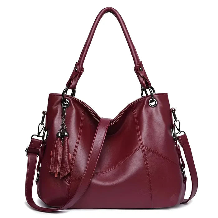 Damen-Crossbody-Designertasche aus Leder mit Quaste