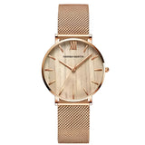 Damen Stylische Gold Quarz Uhr
