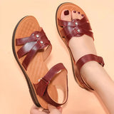 Premium Leder verstellbare Plattform-Sandalen