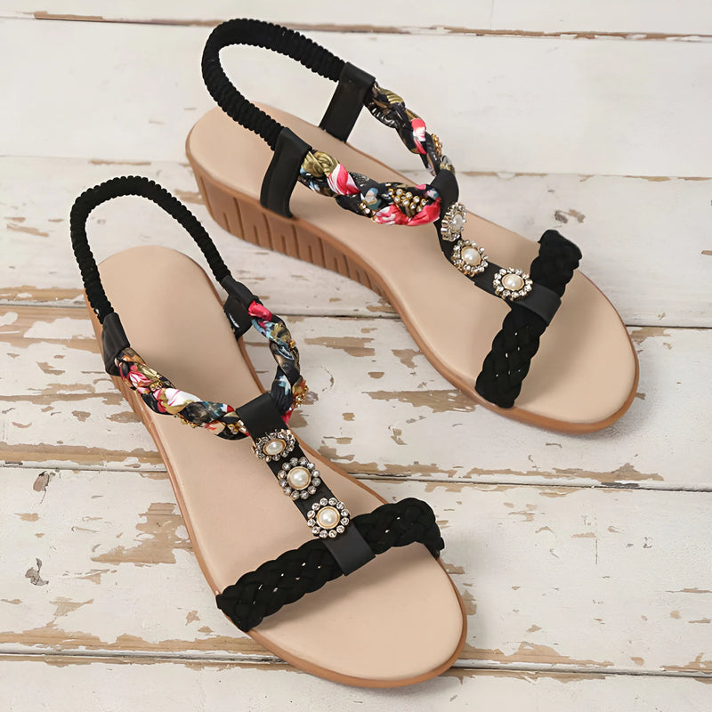 Strass Elastischer Riemen Sommer-Sandalen