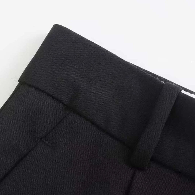 Damen High-Waist Vintage Reißverschluss-Hose