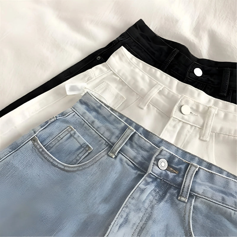 Trendige High-Waist Lässige Ripped Jeans Shorts
