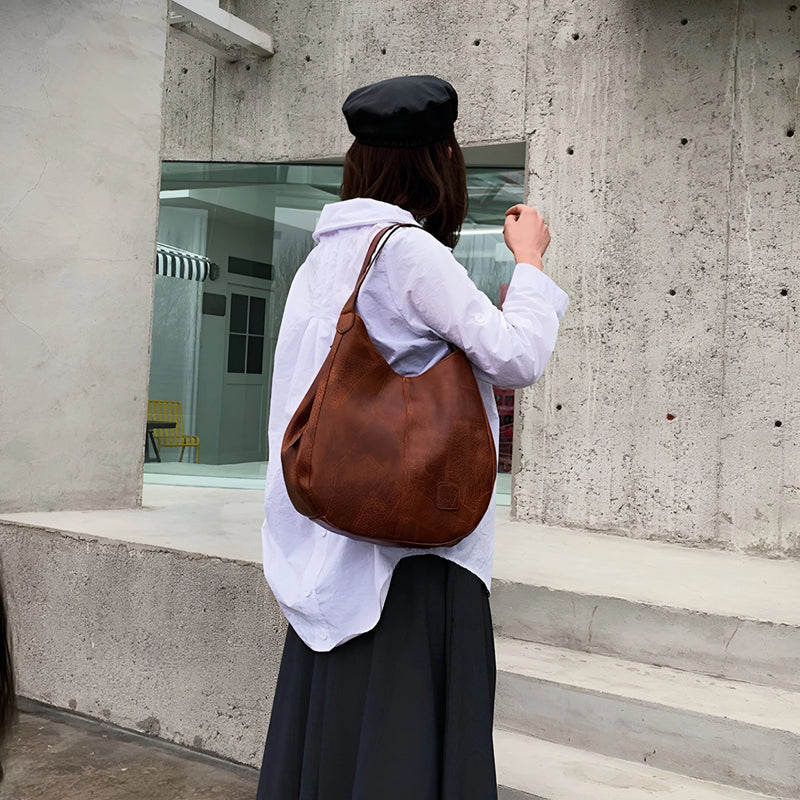 Damen Trendige Vintage-Schultertasche aus Leder