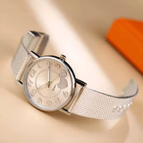 Damen Minimalistische Mesh Armband Quarz Uhr