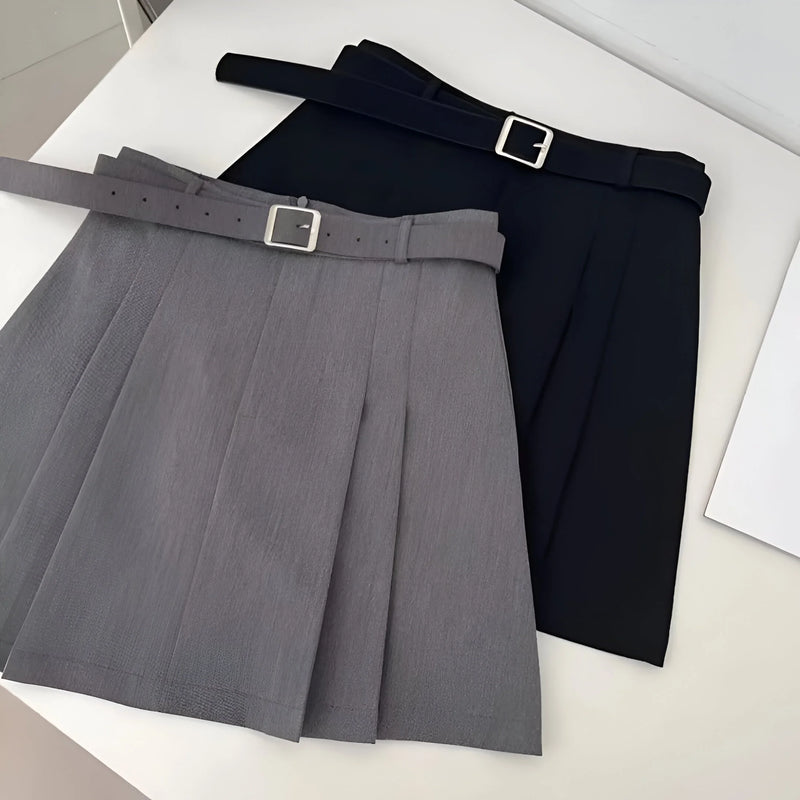 High-Waist Falten A-Linien Rock