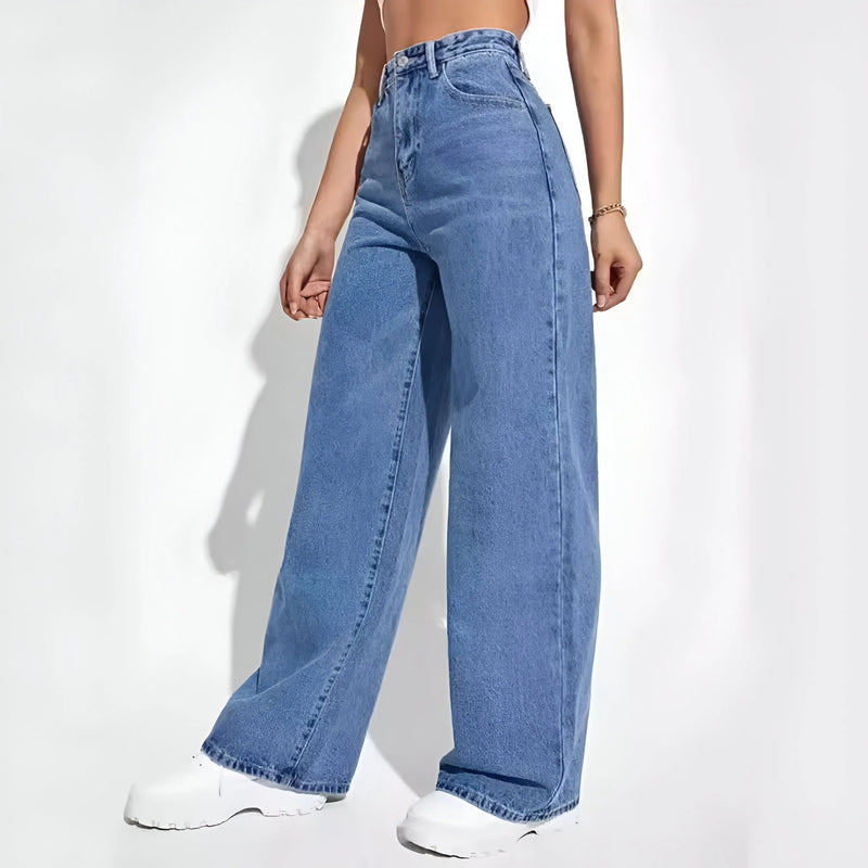 Damen Mid-Waist Straight-Leg Jeans