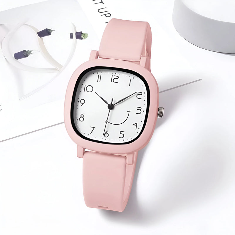 Damen Bunte Silikonarmband Quarz Uhr