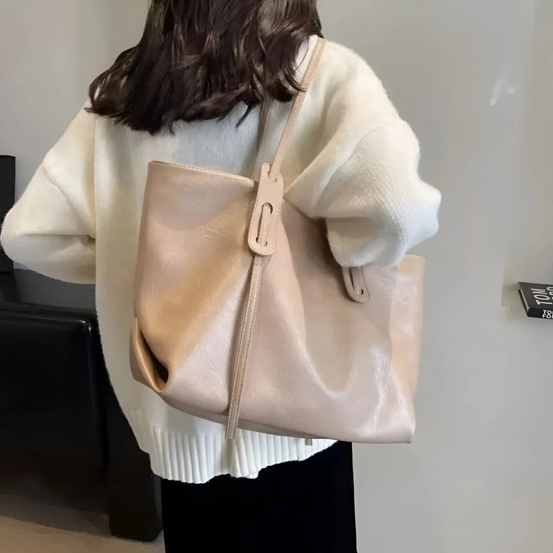 Damen Stilvolle Schulterhandtasche aus Leder