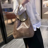 Damen Trendige Vintage-Schultertasche aus Leder