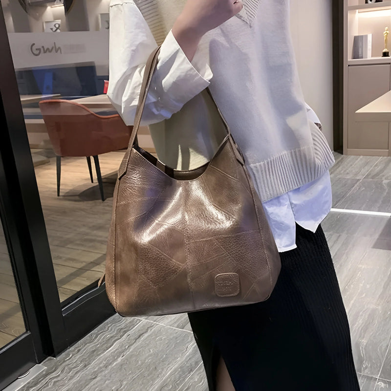 Damen Trendige Vintage-Schultertasche aus Leder