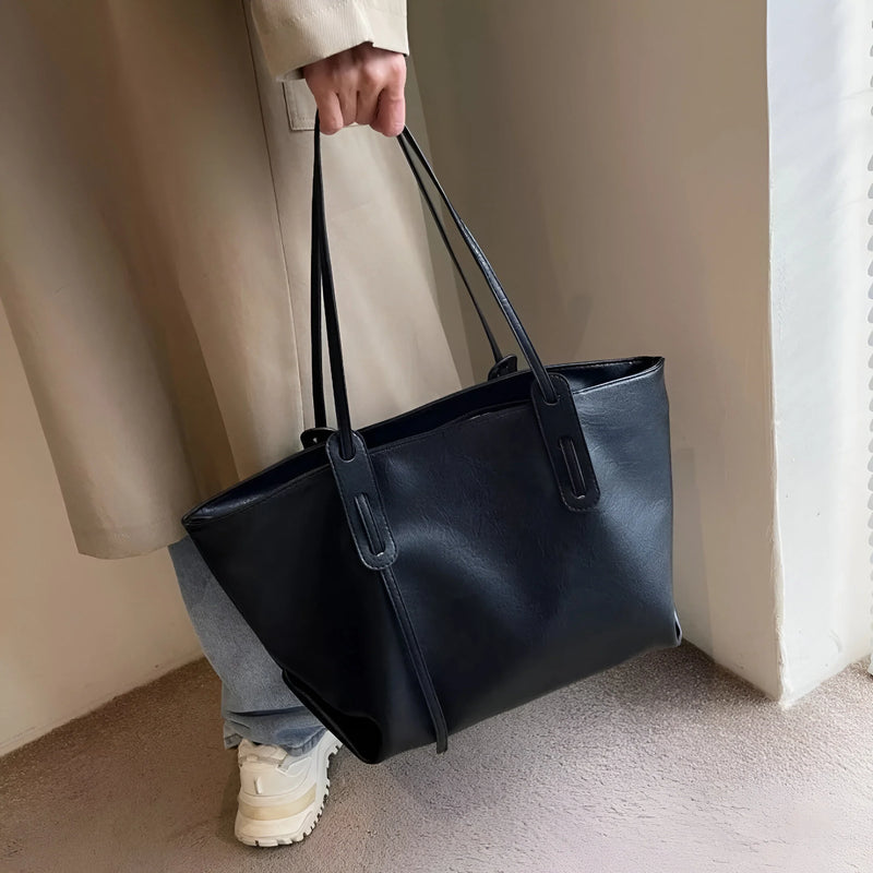 Damen Stilvolle Schulterhandtasche aus Leder