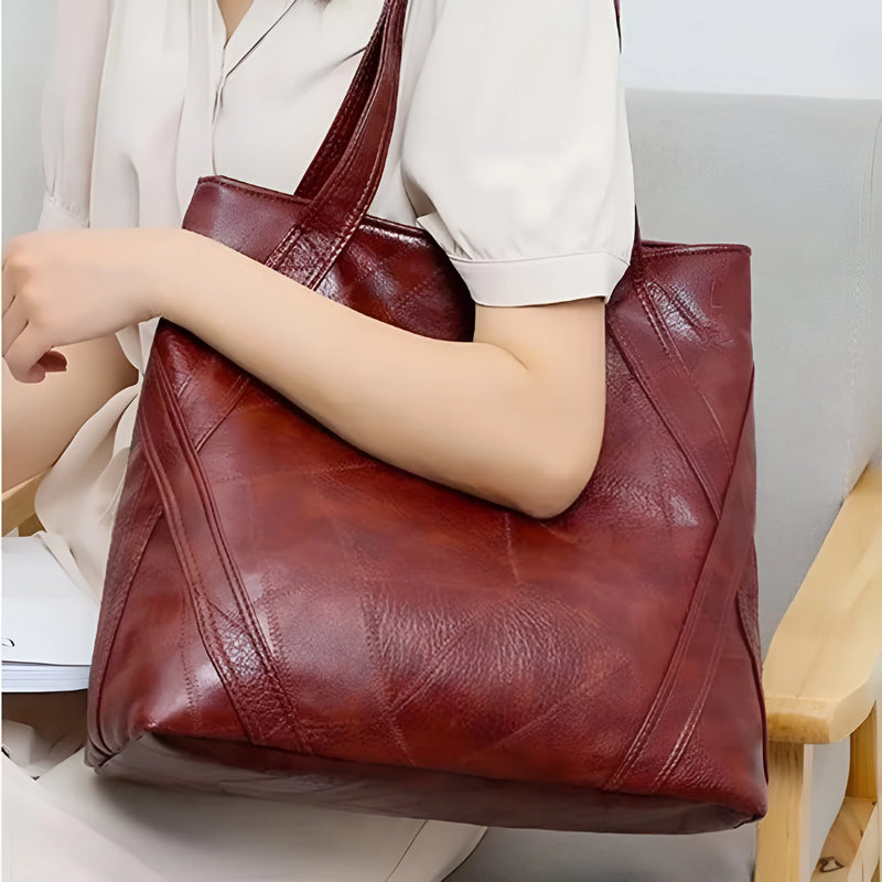 Damen Stilvolle Lederhandtasche mit großer Kapazität