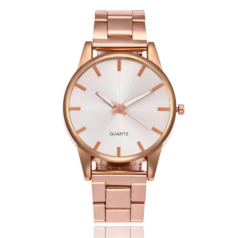 Damen Minimalistische Edelstahl Quarz Uhr