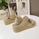 Verstellbare Slingback-Plateau-Sandalen mit unterstützender Sohle
