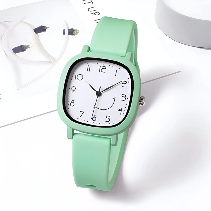 Damen Bunte Silikonarmband Quarz Uhr